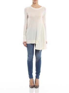 Sportmax Asymmetric Piroghe Blush Pink Knit Silk Top